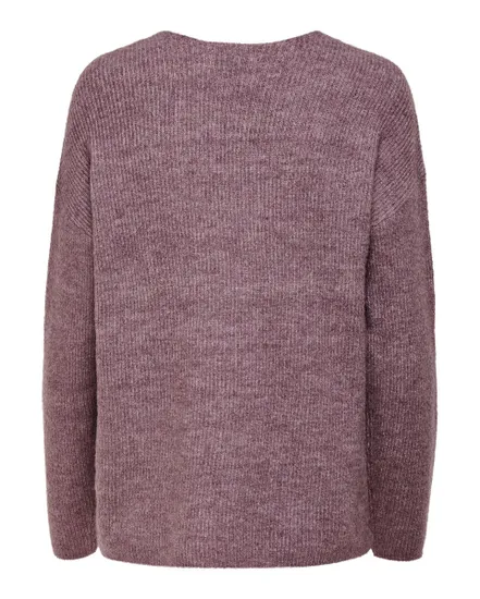 ONLY Dames Onlcamilla V-hals L/S KNT Noos Pullover, rood (Port Royale/Melange), M