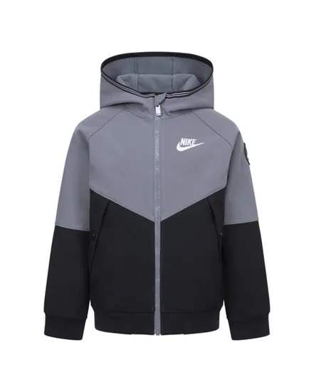 Veste zip à capuche Enfant NKN FUTURA SOFTSHELL Gris