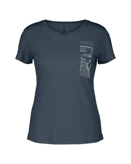 T-shirt manches courtes Femme DEFINED MERINO GRAPHIC Bleu