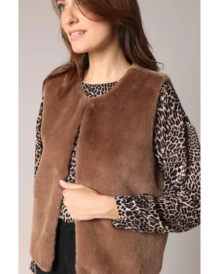 Gilet sans manche Femme FUZZY JK W Marron