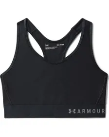 Brassière de sport femme ARMOUR MID KEYHOLE BRA Noir