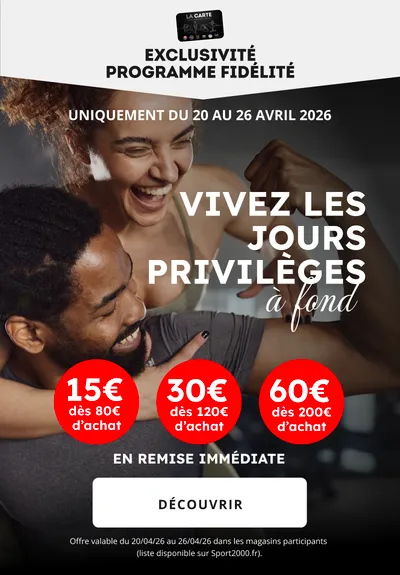 Sport 2000 - Les jours privilèges