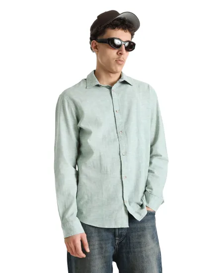 Chemise Homme JJESUMMER LINEN BLEND SHIRT L/S SN
