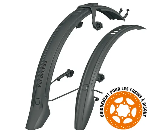 Kit de garde-boues avant/arrière 26/27,5 VELOFLEXX 65 Noir