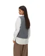 Gilet Sans Manches Femme Col Rond Boutonné