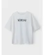 T-shirt manches courtes Enfant NKFDYP WEDNESDAY SS RLX TOP BOX NOOS SKY Blanc