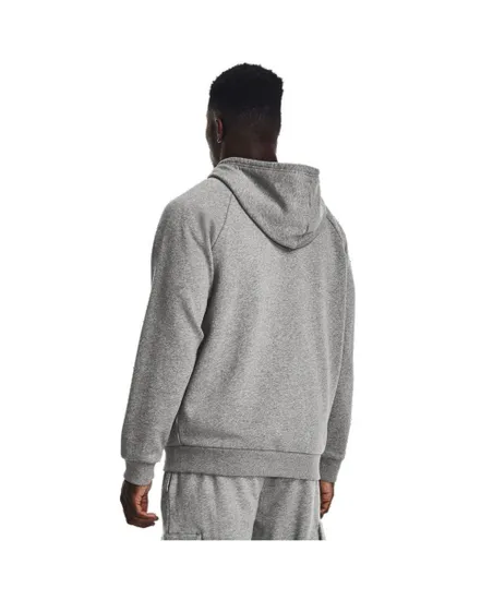 Sweat zip à capuche Homme UA RIVAL FLEECE FZ HOODIE Gris