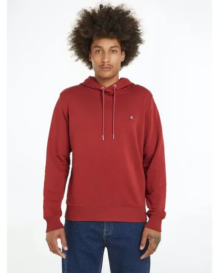Sweat à capuche Homme CK EMBRO BADGE HOODI Rouge