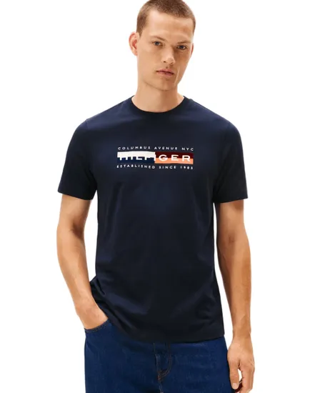T-shirt col rond Homme TH COLOUR BLOCK GRAPHIC TEE Bleu Marine