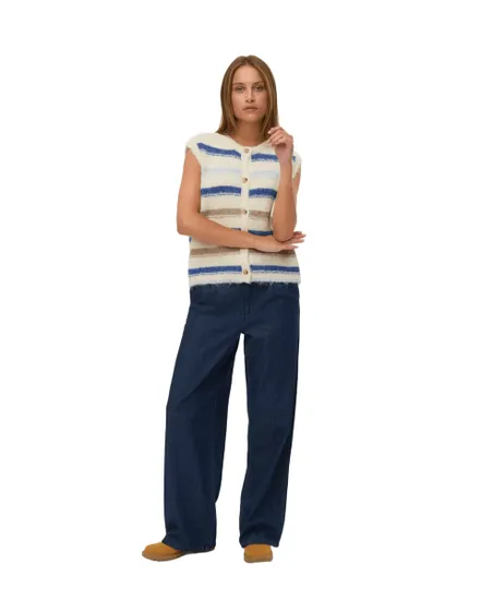 Gilet Femme Vmkira Sl O Neck Stripe
