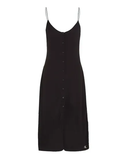 Robe longue Femme LONG CHIFFON BUTTON Noir