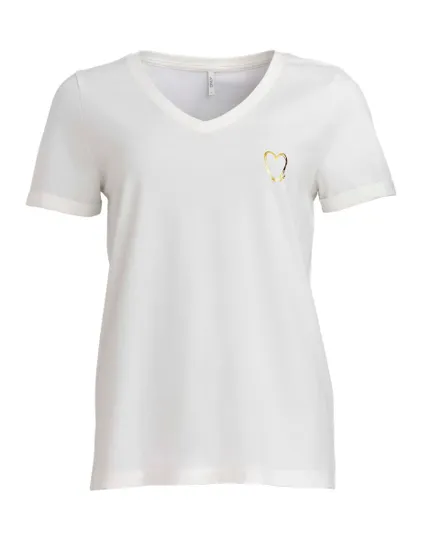 T-shirt Femme TS MC FE ONLSALLY SS TEE CS JRS Blanc