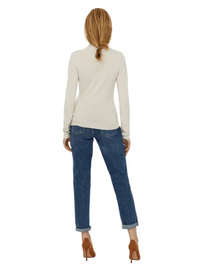 Pull col roulé Femme VMGLORY LS ROLLNECK BLOUSE GA NOOS Écru