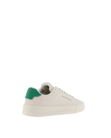 Chaussures Homme TH COURT LTH DETAIL ESS Écru/Vert Olive