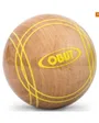 Jeu de 3 boules de pétanque MA TRIPLETTE STRIE 2 - 3 BOULES EN BOIS - 1 BUT Beig