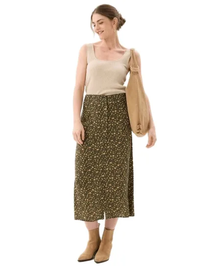 Jupe Longue Femme PCJANNE MW SKIRT AOP FC BC