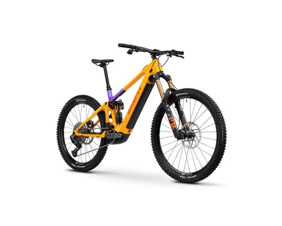 VTT électrique tout suspendu Unisexe E-RIOT FULL PARTY Orange/Violet/Rouge