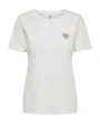 T-shirt manches courtes Femme ONLKITA LIFE S/S TOP NOOS Blanc