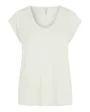 T-shirt manches courtes Femme PCBILLO TEE LUREX STRIPES JRS NOOS BC Blanc