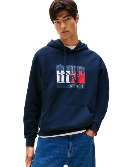 Sweat à Capuche Homme Tommy Jeans Reg Rwb Flag Hoodie Ext