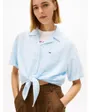 Chemise Femme TJW TIE FRONT LINEN SHIRT Bleu