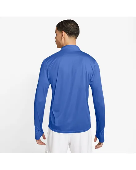 Haut col zipé Homme M NK DF PACER TOP HZ Bleu