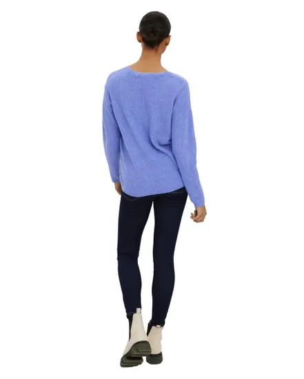 Blouse Femme VMCREWLEFILE LS V-NECK BLOUSE NOOS