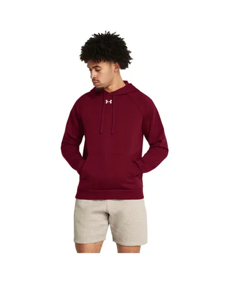 Sweat à capuche Homme UA RIVAL FLEECE HOODIE Bordeaux