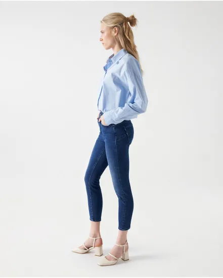 Jean Femme SECRET GLAMOUR CROPPE Bleu