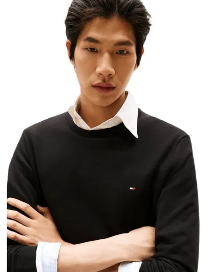 Pull col rond Homme ESSENTIAL COTTON CRE Noir