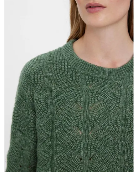 Pull manches longues Femme VMSTINNA LS STRUCTURE BLOUSE GA NOOS Vert