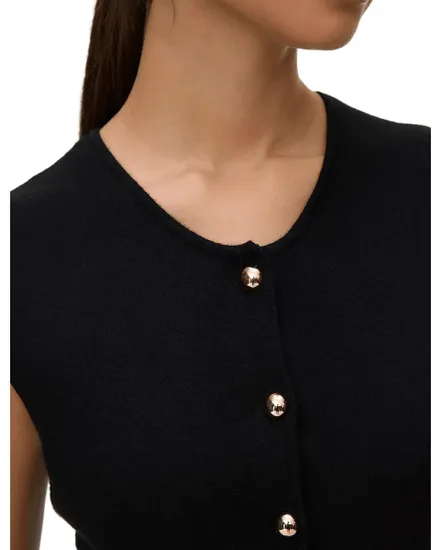 Gilet Femme Vmsaba Sl O Neck Bouton