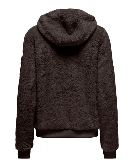 Veste à capuche manches longues Femme ONPFLUFFY HOOD FZ LS JCK Marron