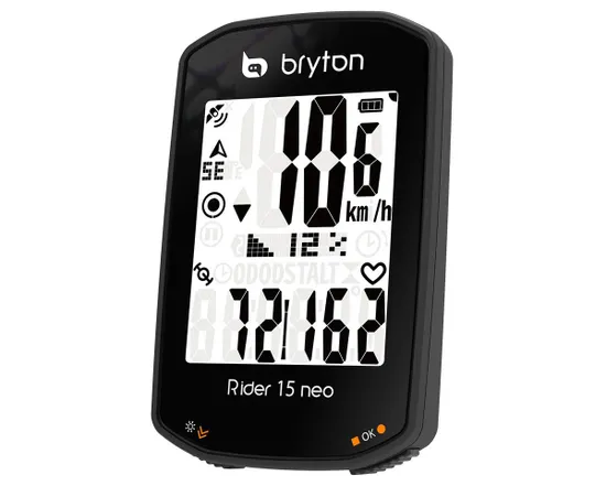Compteur GPS de vélo RIDER 15 NEO C (AVEC CAPTEURS) Noir