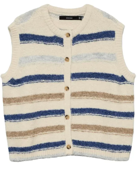 Gilet Femme Vmkira Sl O Neck Stripe