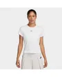 T-shirt Femme W NSW RIB  TGHT SS TEE Blanc