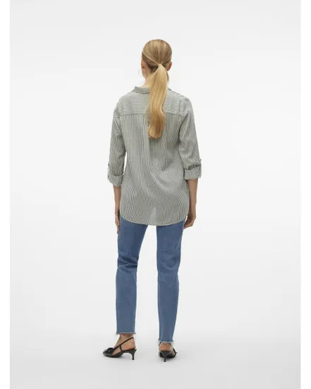 Chemisier Femme VMBUMPY L/S SHIRT NEW WVN GA NOOS Vert Rayé
