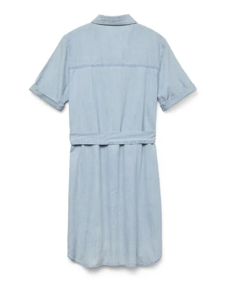 Robe Femme VMSILVIA S/S SHORT DENIM DRESS LCS Bleu