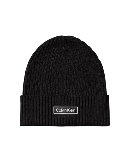 Bonnet Homme PATCH CHUNKY RIB COTTON BEANIE Noir