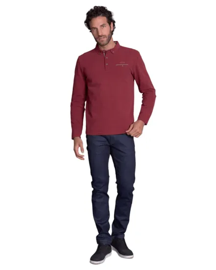Polo manches longues Homme LUNEVILLE Rubis