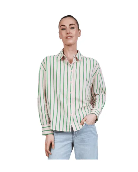 Chemise Femme PCJAVIA LS Stripe Shirt WVN