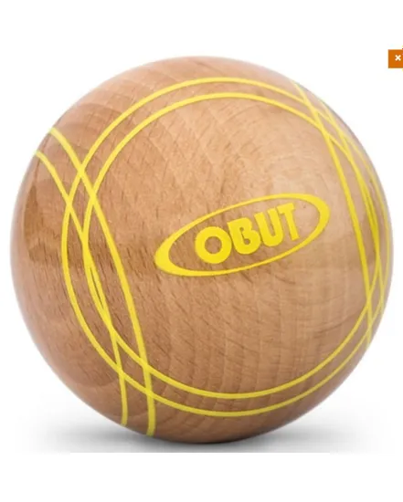 Jeu de 3 boules de pétanque MA TRIPLETTE STRIE 2 - 3 BOULES EN BOIS - 1 BUT Beig