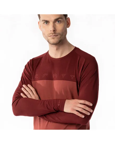 T-shirt manches longues Homme DEFINED MERINO Rouge sombre