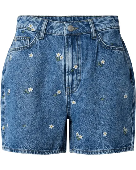 Short Jean Femme Broderie Florale