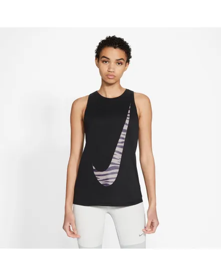 Débardeur Fitness femme W NK DRY TANK DFC ICON CLASH Noir