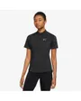 T-shirt zippé manches courtes Femme W NK DF AIR SS HZ TOP Noir