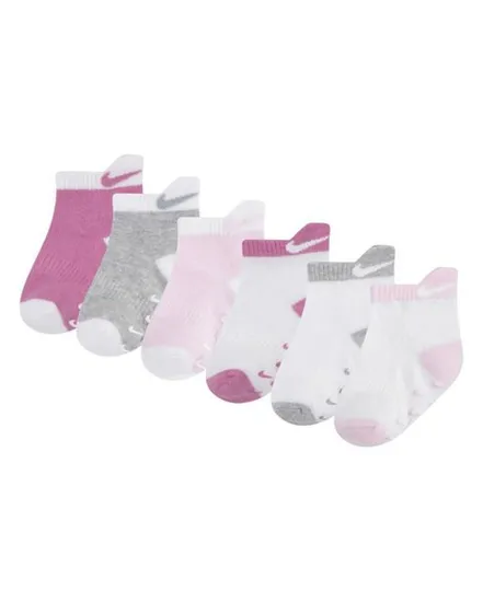 Lot de 6 paires de chaussettes Bébé NHN NIKE PULL TAB 6PK QUARTER Rose