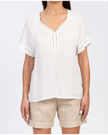 Blouse manches courtes Femme Blanc