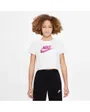 T-shirt manches courtes Enfant G NSW TEE CROP FUTURA Blanc