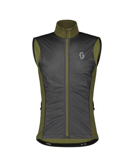 Gilet coupe-vent Homme GRAVEL WARM MERINO Vert Sapin/Noir